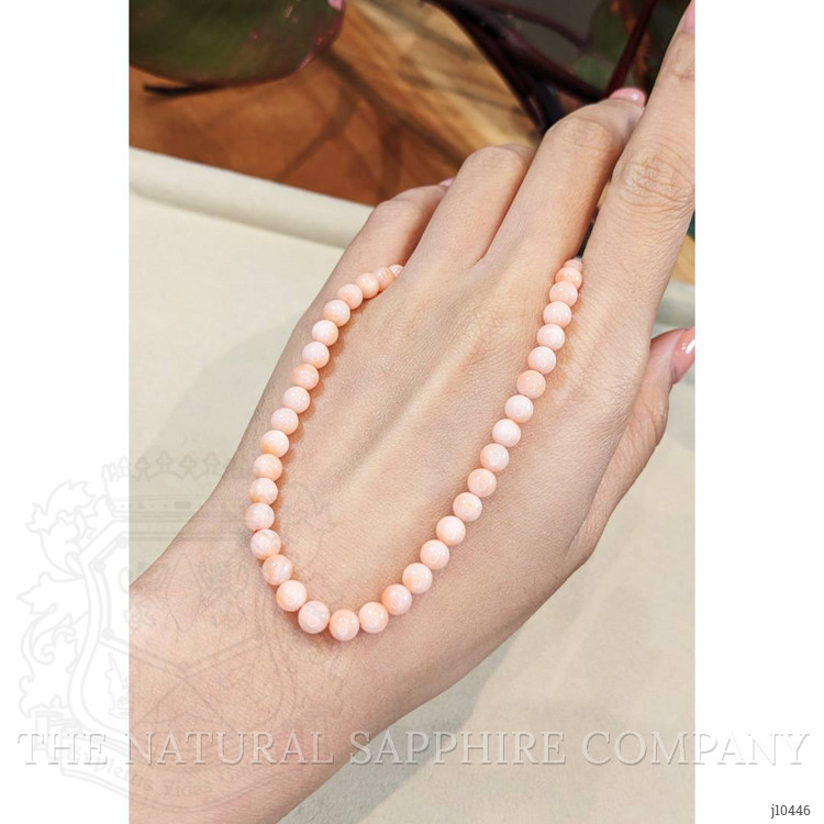 77.86 Ct. Coral Multi Stone Necklace, 18K White Gold