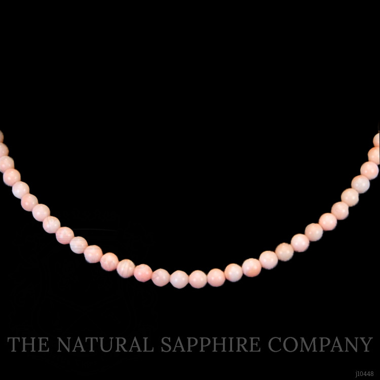 73.29 Ct. Coral Multi Stone Necklace, 18K White Gold