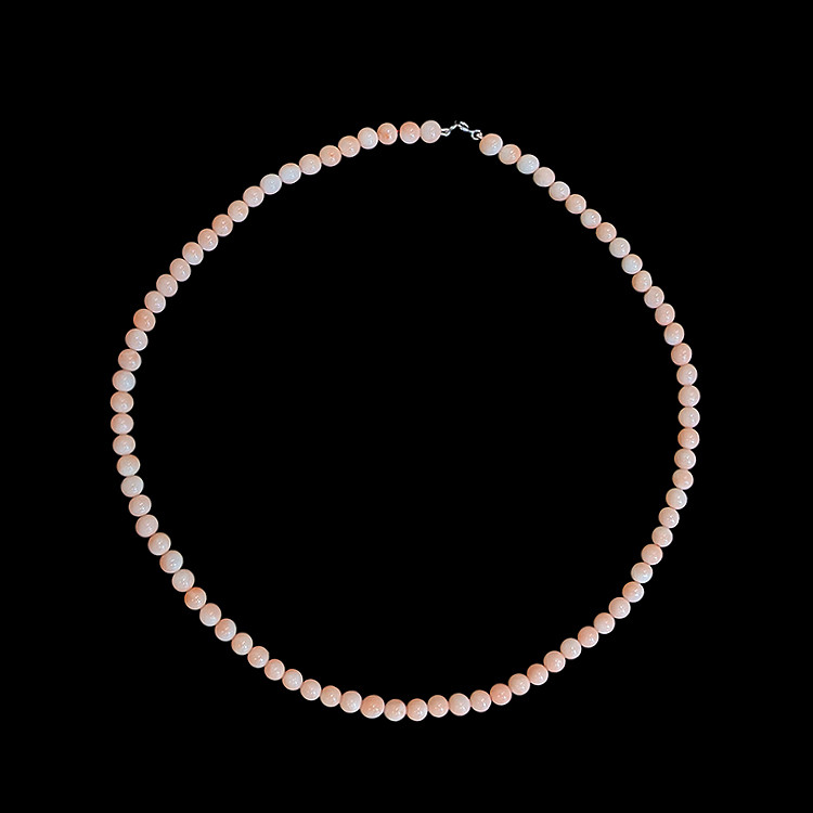 73.29 Ct. Coral Multi Stone Necklace, 18K White Gold
