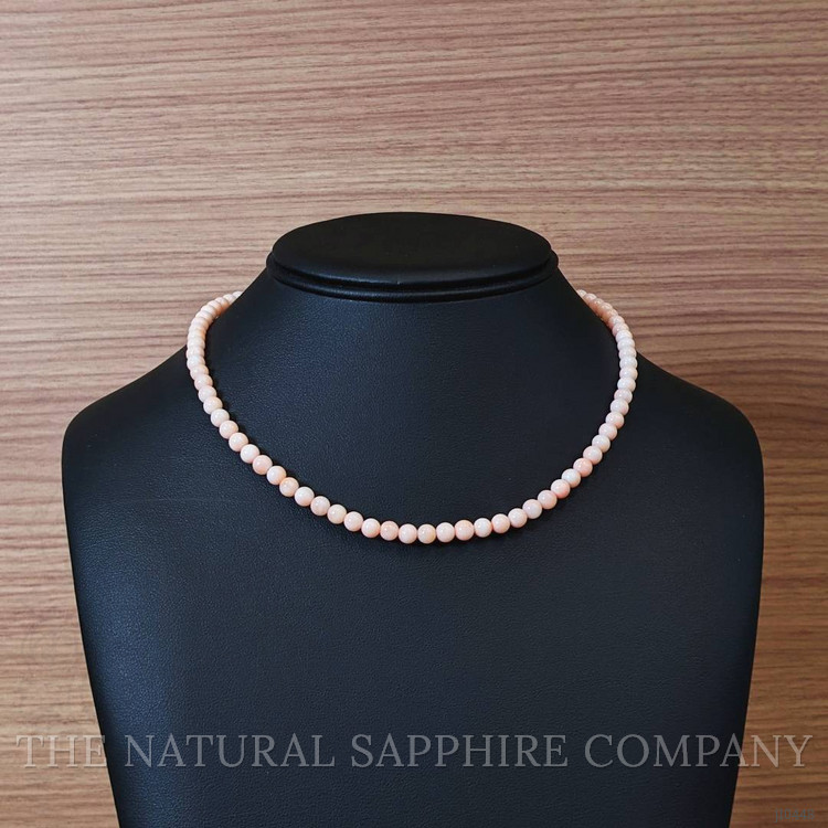 73.29 Ct. Coral Multi Stone Necklace, 18K White Gold