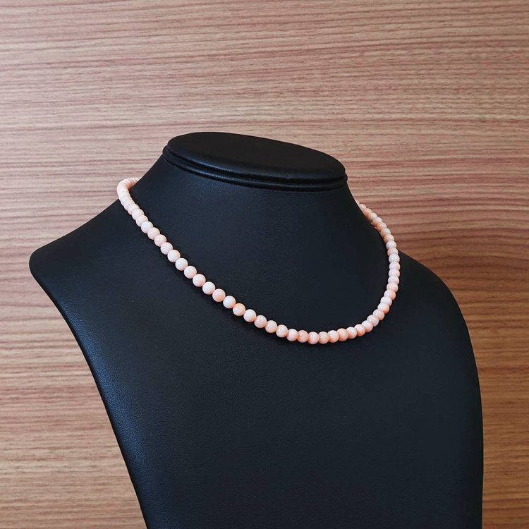 73.29 Ct. Coral Multi Stone Necklace, 18K White Gold