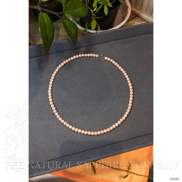 73.29 Ct. Coral Multi Stone Necklace, 18K White Gold