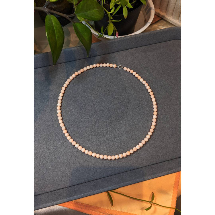 73.29 Ct. Coral Multi Stone Necklace, 18K White Gold