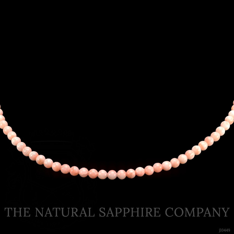 61.00 Ct. Coral Multi Stone Necklace, 18K White Gold