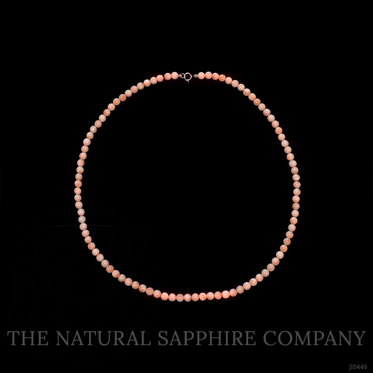 61.00 Ct. Coral Multi Stone Necklace, 18K White Gold