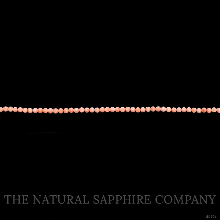 61.00 Ct. Coral Multi Stone Necklace, 18K White Gold