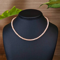 61.00 Ct. Coral Multi Stone Necklace, 18K White Gold Life Style