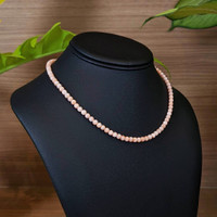 61.00 Ct. Coral Multi Stone Necklace, 18K White Gold Life Style