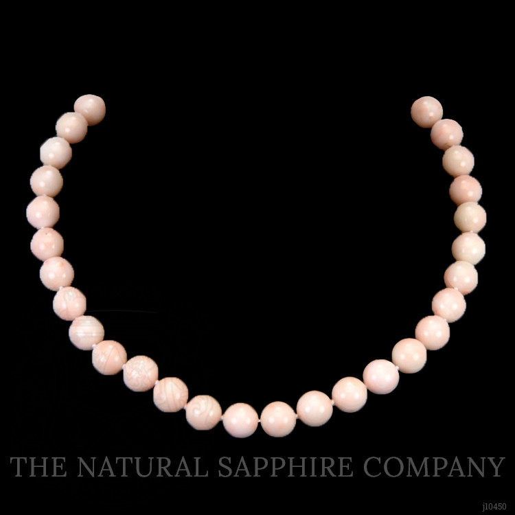 256.84 Ct. Coral Multi Stone Necklace, 18K White Gold