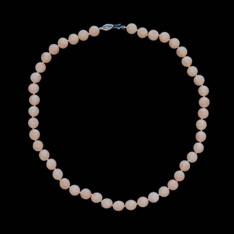 256.84 Ct. Coral Multi Stone Necklace, 18K White Gold