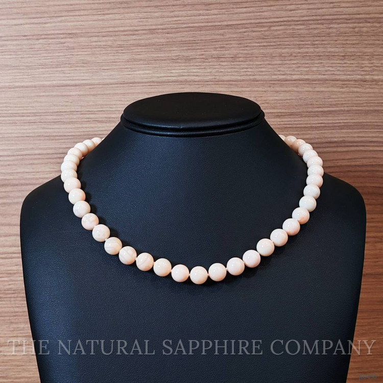 256.84 Ct. Coral Multi Stone Necklace, 18K White Gold