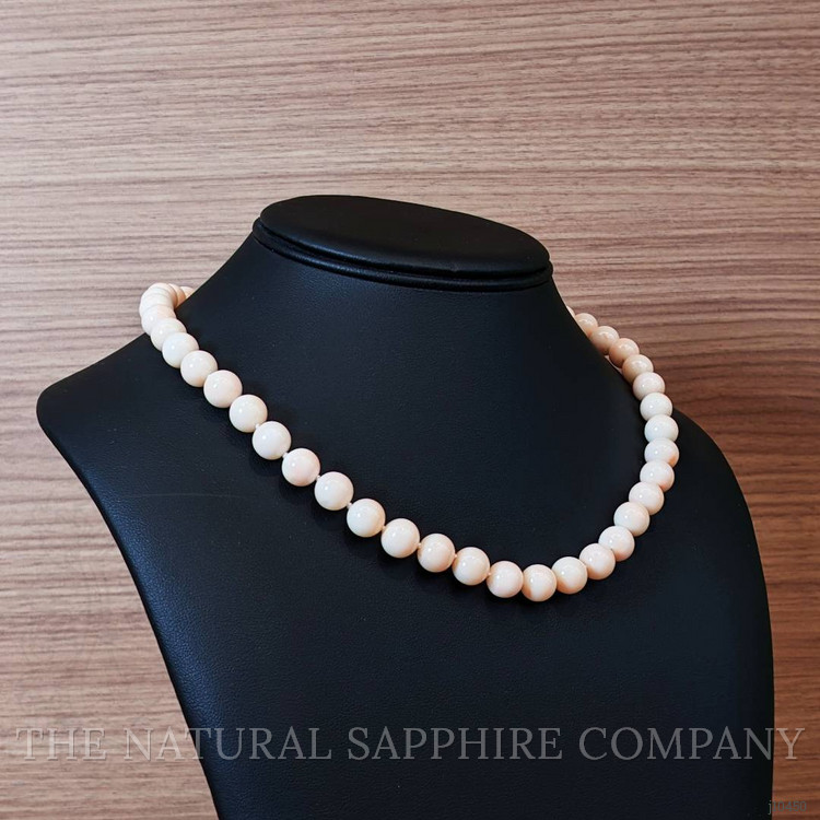 256.84 Ct. Coral Multi Stone Necklace, 18K White Gold