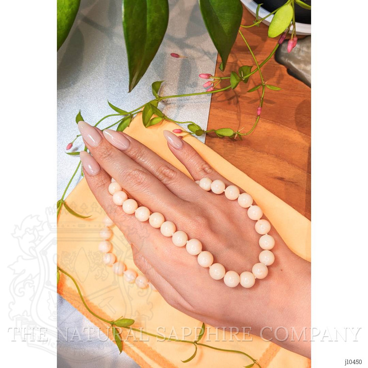 256.84 Ct. Coral Multi Stone Necklace, 18K White Gold