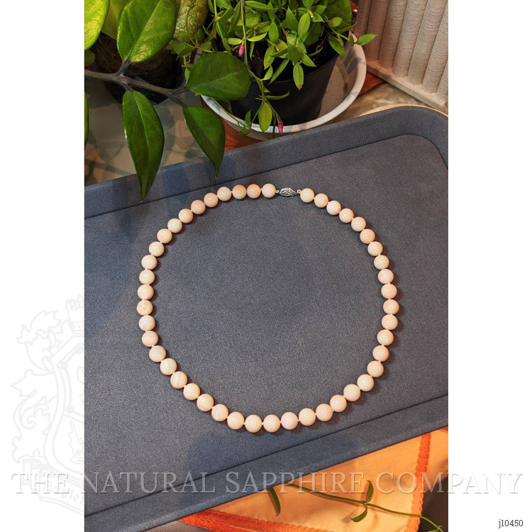 256.84 Ct. Coral Multi Stone Necklace, 18K White Gold