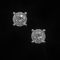 1.80 Ct.Tw. White Sapphire Studs Earrings, 14K White Gold Video