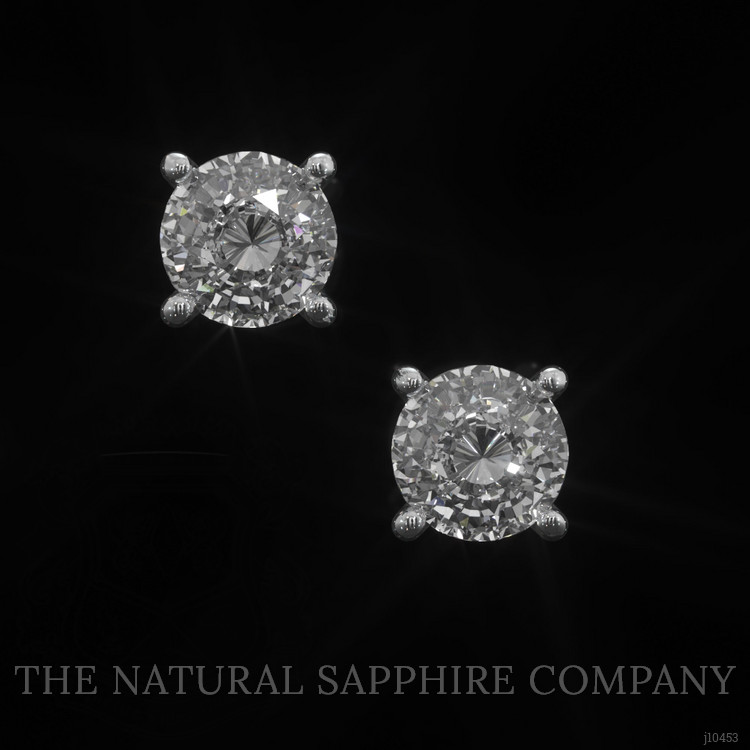 1.80 Ct.Tw. White Sapphire Studs Earrings, 14K White Gold
