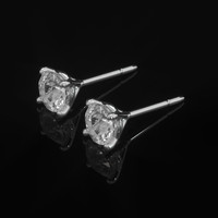 1.80 Ct.Tw. White Sapphire Studs Earrings, 14K White Gold Image