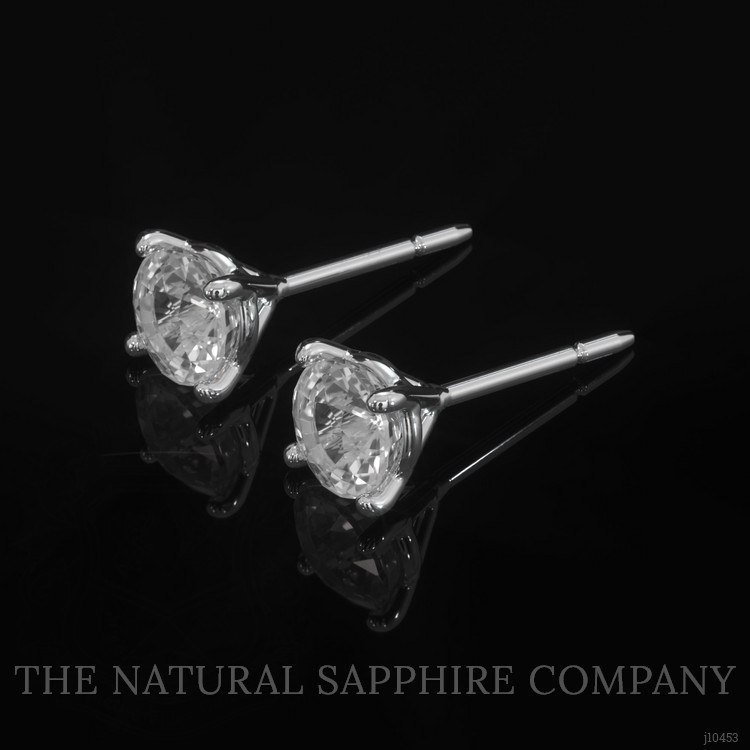 1.80 Ct.Tw. White Sapphire Studs Earrings, 14K White Gold