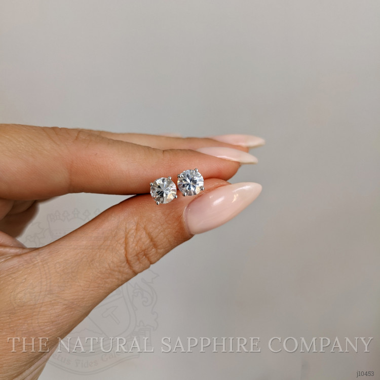 1.80 Ct.Tw. White Sapphire Studs Earrings, 14K White Gold