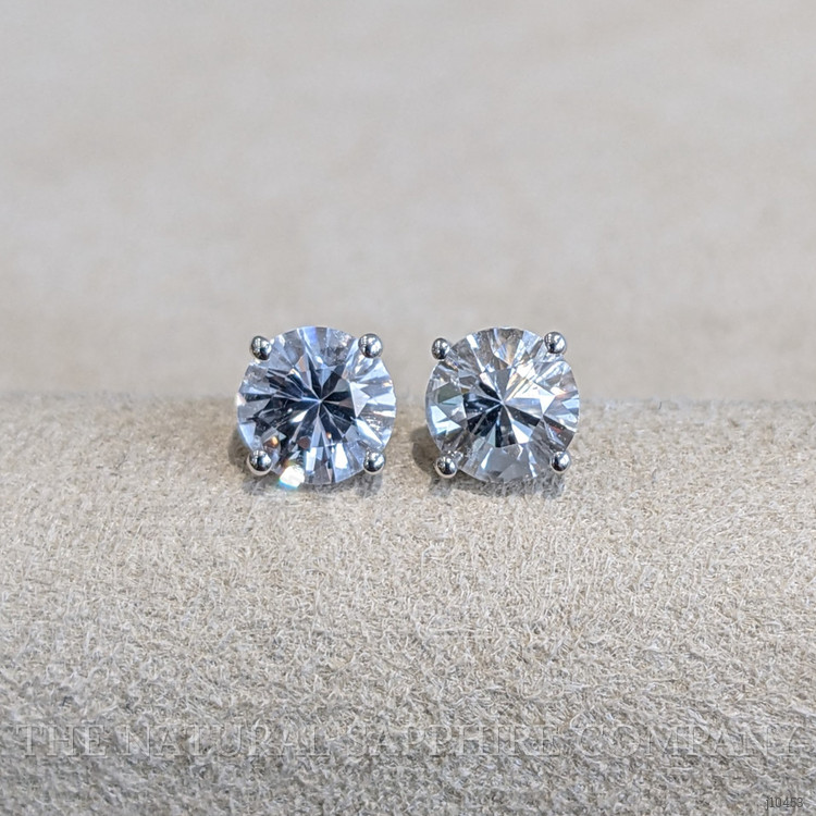 1.80 Ct.Tw. White Sapphire Studs Earrings, 14K White Gold