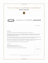 12.89 Ct.Tw. Blue Sapphire and Natural Diamond Pave Bracelet, 18K White Gold Appraisal