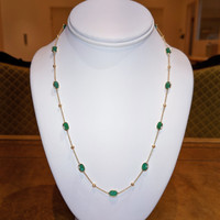 9.87 Ct. Emerald Bezel Necklace, 14K Yellow Gold Image