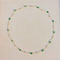 9.87 Ct. Emerald Bezel Necklace, 14K Yellow Gold Image