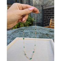 9.87 Ct. Emerald Bezel Necklace, 14K Yellow Gold Life Style