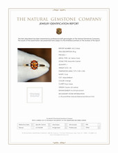 1.46 Ct. Hessonite Garnet Natural Diamond Three Stone Ring, 14K Yellow Gold Scan Report