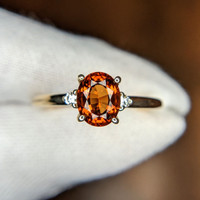 Hessonite Garnet 14K Yellow Gold ring