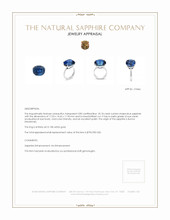 25.18 Ct. Blue Sapphire Pave Ring, 18K White Gold Appraisal