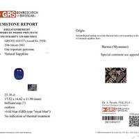 25.18 Ct. Blue Sapphire Pave Ring, 18K White Gold Scan Report
