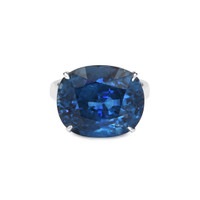 25.18 Ct. Blue Sapphire Pave Ring, 18K White Gold Video