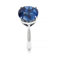 25.18 Ct. Blue Sapphire Pave Ring, 18K White Gold Image