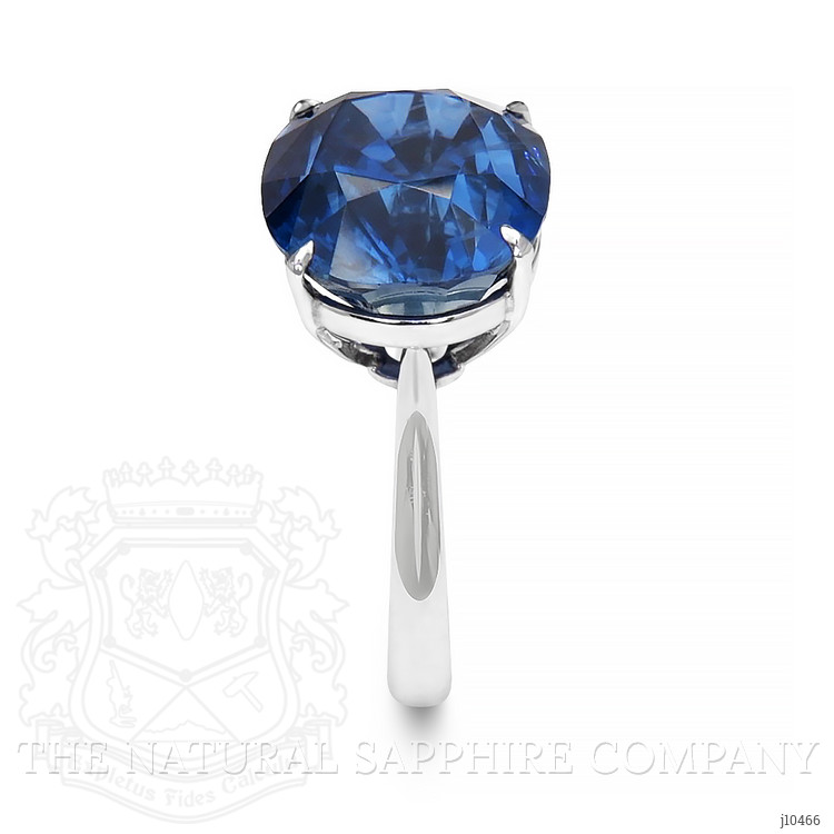 25.18 Ct. Blue Sapphire Pave Ring, 18K White Gold