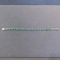 2.50 Ct.Tw. Emerald Natural Diamond Pave Bracelet, 18K White Gold Image