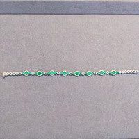 2.50 Ct.Tw. Emerald Natural Diamond Pave Bracelet, 18K White Gold Life Style