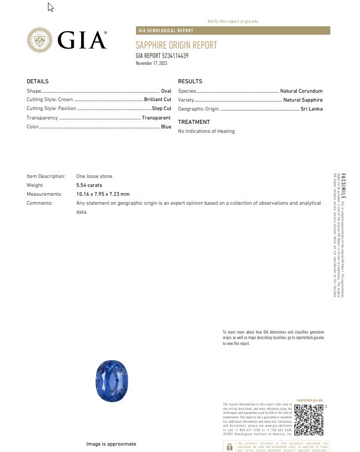 5.54 Ct. Blue Sapphire and Natural Diamond Three Stone Ring, Platinum & 18K Yellow