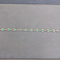 1.75 Ct.Tw. Emerald Natural Diamond Pave Bracelet, 18K White Gold Life Style