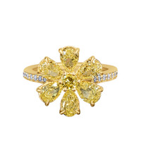2.10 Ct. Natural Diamond 18K Yellow Gold ring