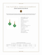 7.71 Ct.Tw.Total Carat Weight Emerald Hoops Earrings, 18K Yellow Gold Scan Report