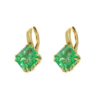7.71 Ct.Tw. Emerald Drops Earrings, 18K Yellow Gold Image