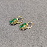 7.71 Ct.Tw. Emerald Drops Earrings, 18K Yellow Gold Life Style