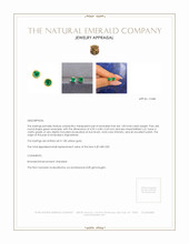 1.00 Ct.Tw. Emerald Studs Earrings, 18K Yellow Gold Appraisal
