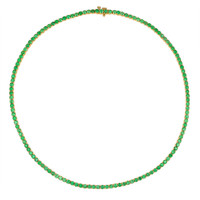 9.71 Ct. Emerald Accent Stones Necklace, 14K Yellow Gold Video