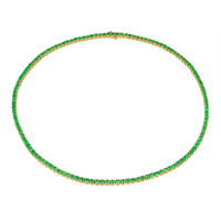 9.71 Ct. Emerald Accent Stones Necklace, 14K Yellow Gold Image