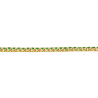 9.71 Ct. Emerald Accent Stones Necklace, 14K Yellow Gold Image