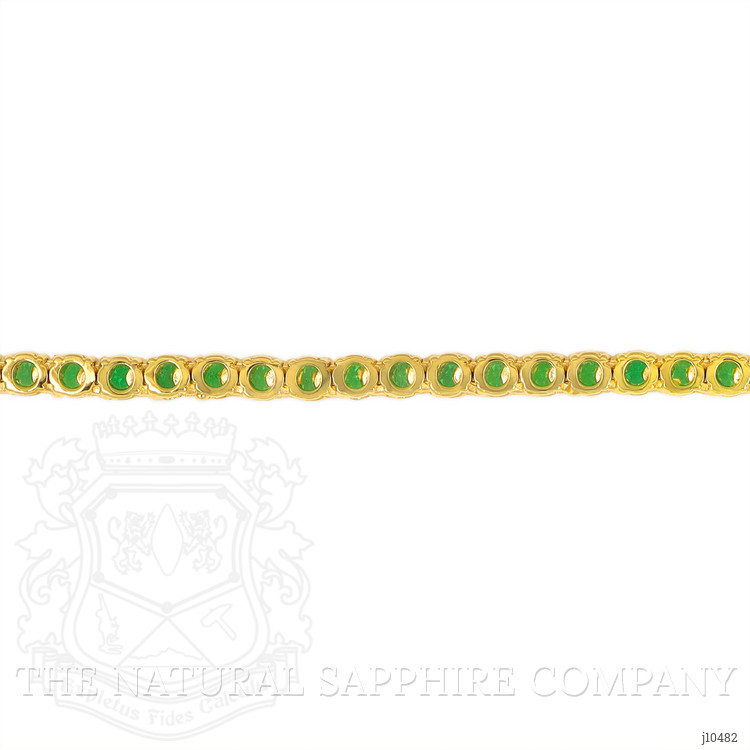 9.71 Ct. Emerald Accent Stones Necklace, 14K Yellow Gold