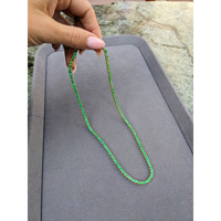 9.71 Ct. Emerald Accent Stones Necklace, 14K Yellow Gold Life Style