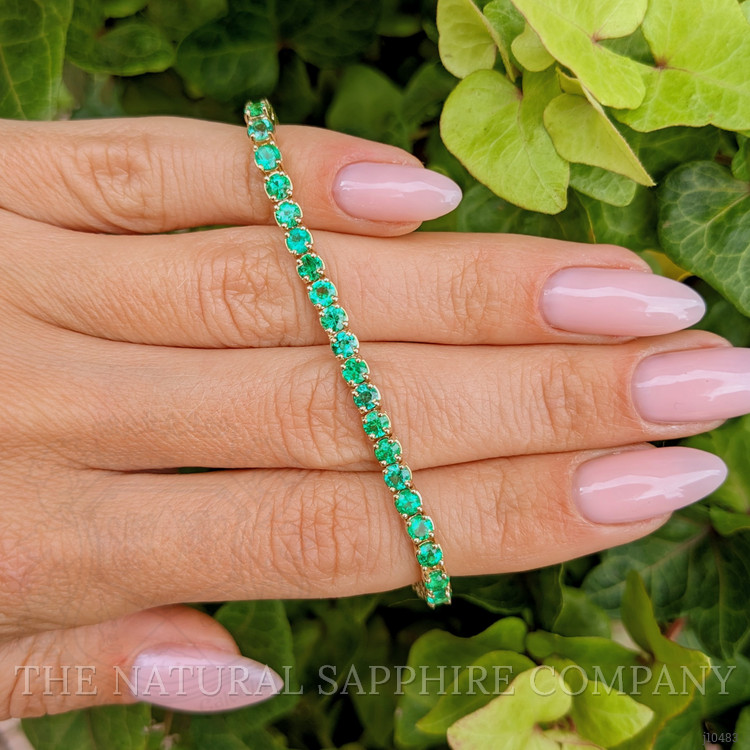 5.13 Ct.Tw. Emerald Tennis/Line Bracelet, 14K Yellow Gold